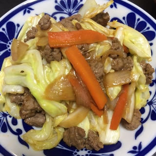 牛そぼろキャベツ炒め